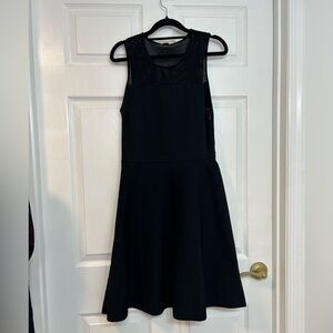 Ann Taylor Black Mesh Detail Top